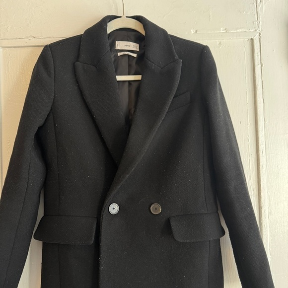 Mango Black Wool Blazer Coat Size Small - Picture 2 of 8